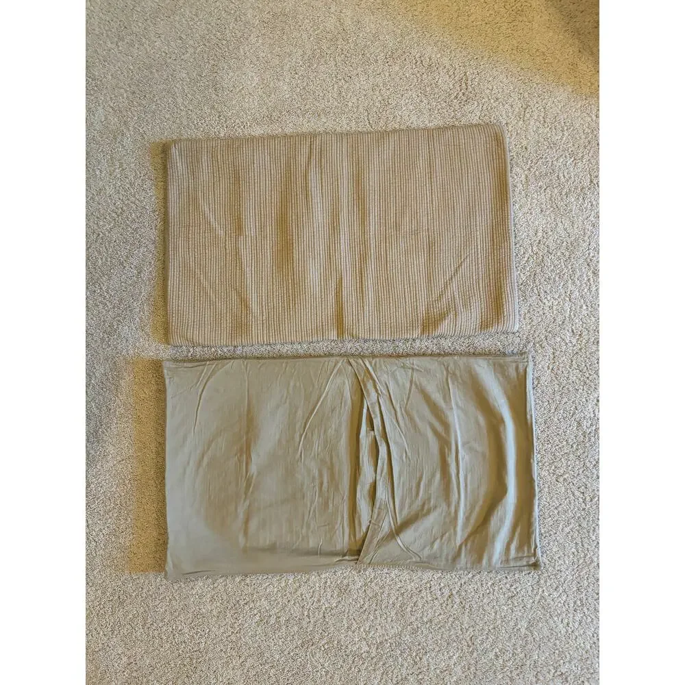 LIKE NEW Two Restoration Hardware Channel Stitch Cotton Voile Shams